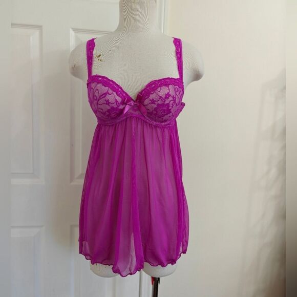 Intimates Sleepwear Lacetrim Purple Babydoll Lingerie Poshmark